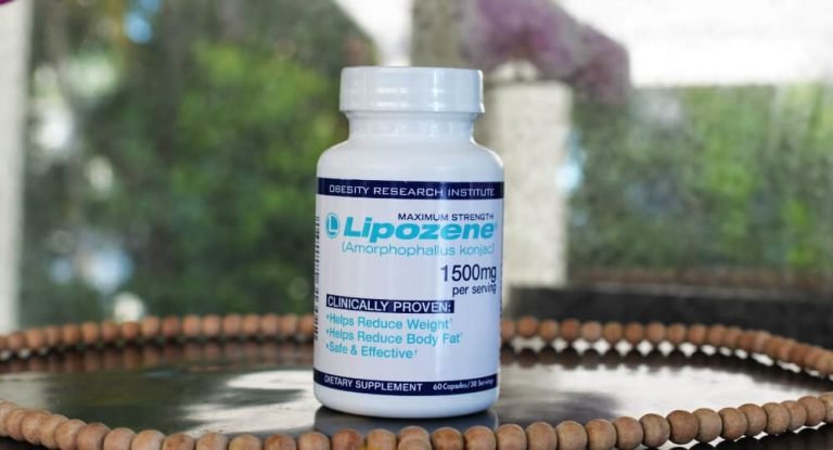 Lipozene review — glucomannan capsule bottle