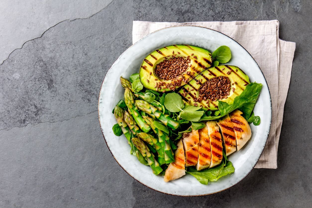 blackened chicken and avocado salad