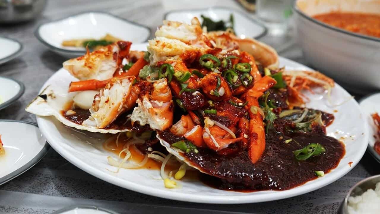 crab salad with fresh coriander dressing