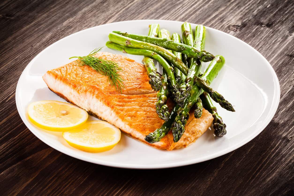 salmon asparagus