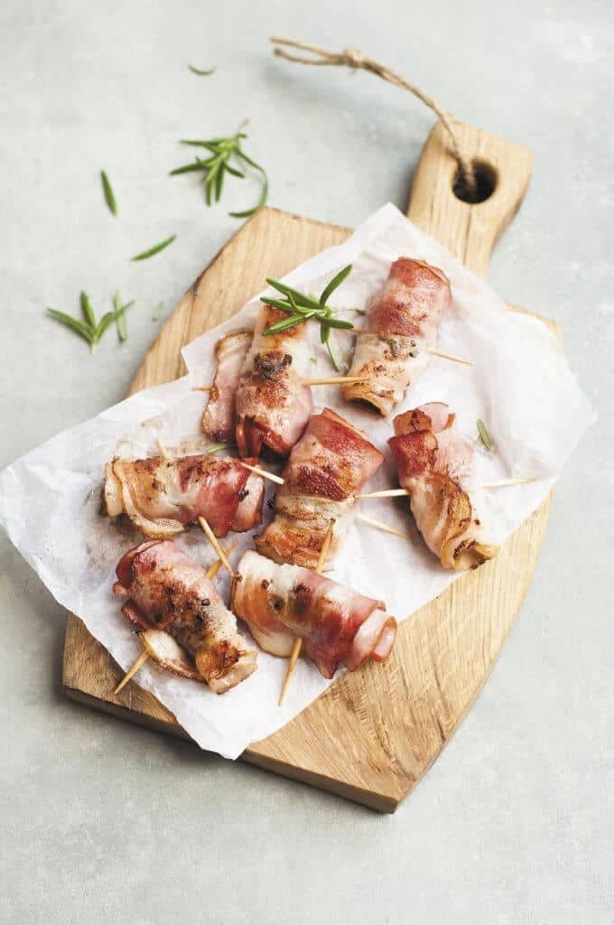 bacon and water chestnuts