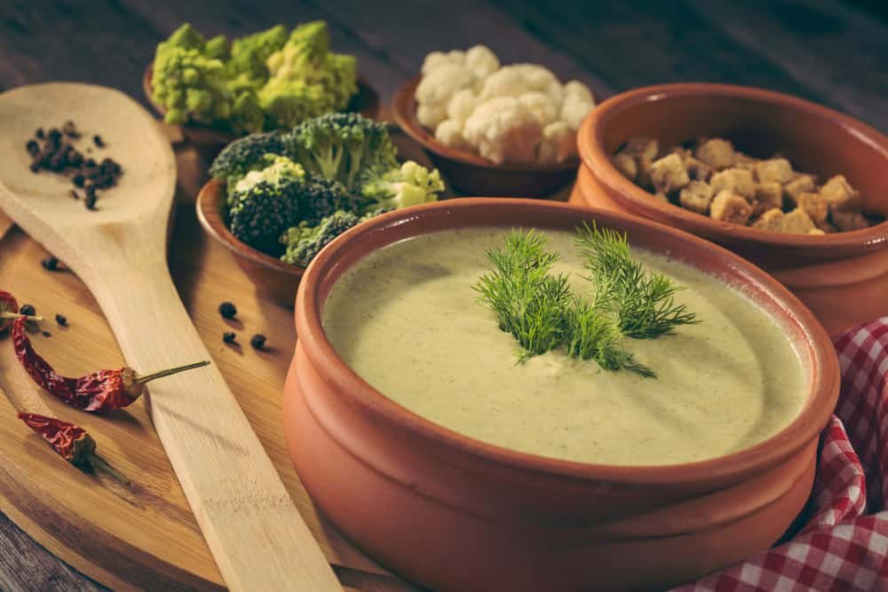 Broccoli and cauliflower soup