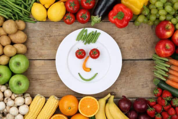 vegan vegetarian diet meal with fresh vegetables