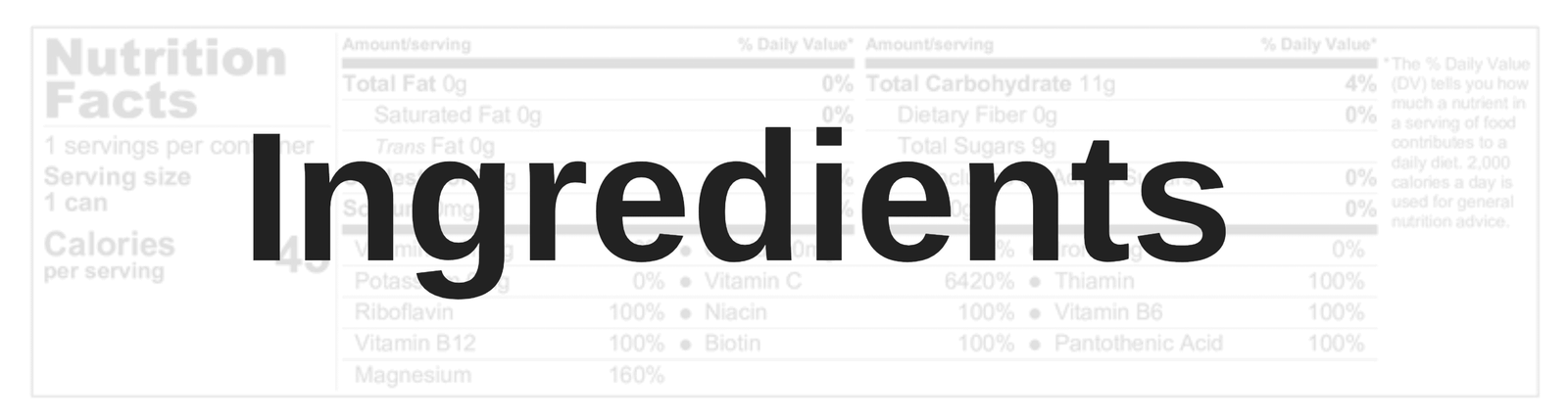 leanbean nutrition label and ingredients