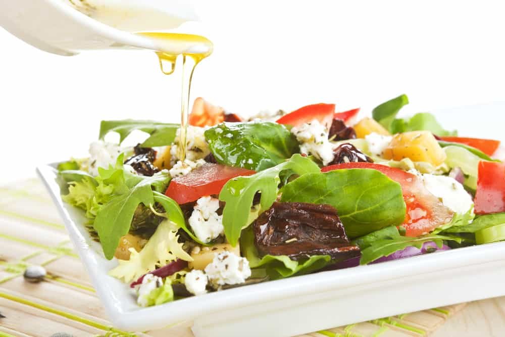 Salad with olive oil