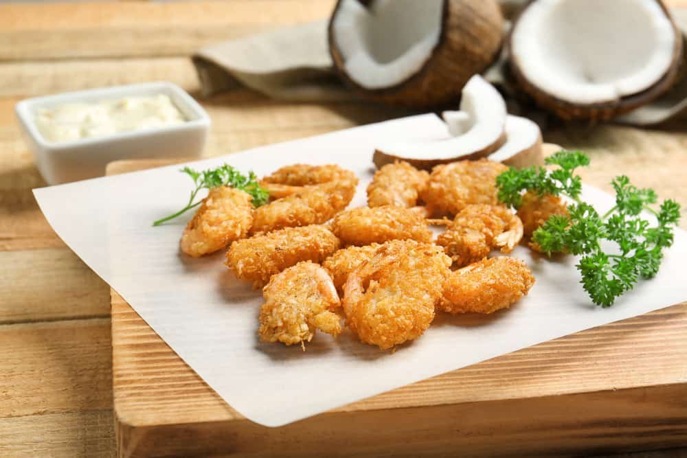 Skinny coconut shrimp appetizer