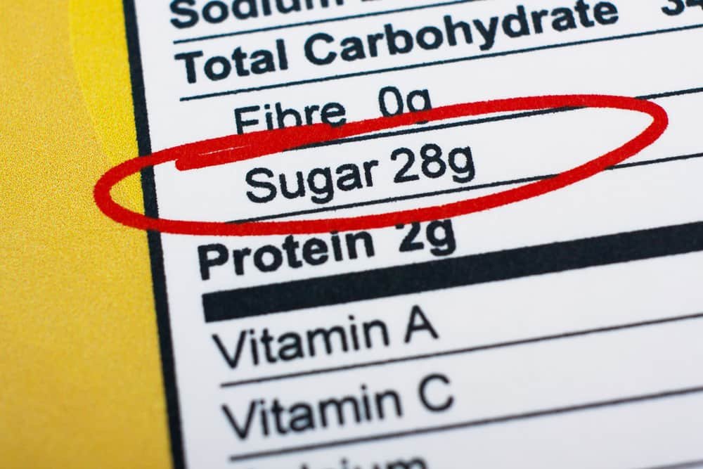 Sugar nutrition label