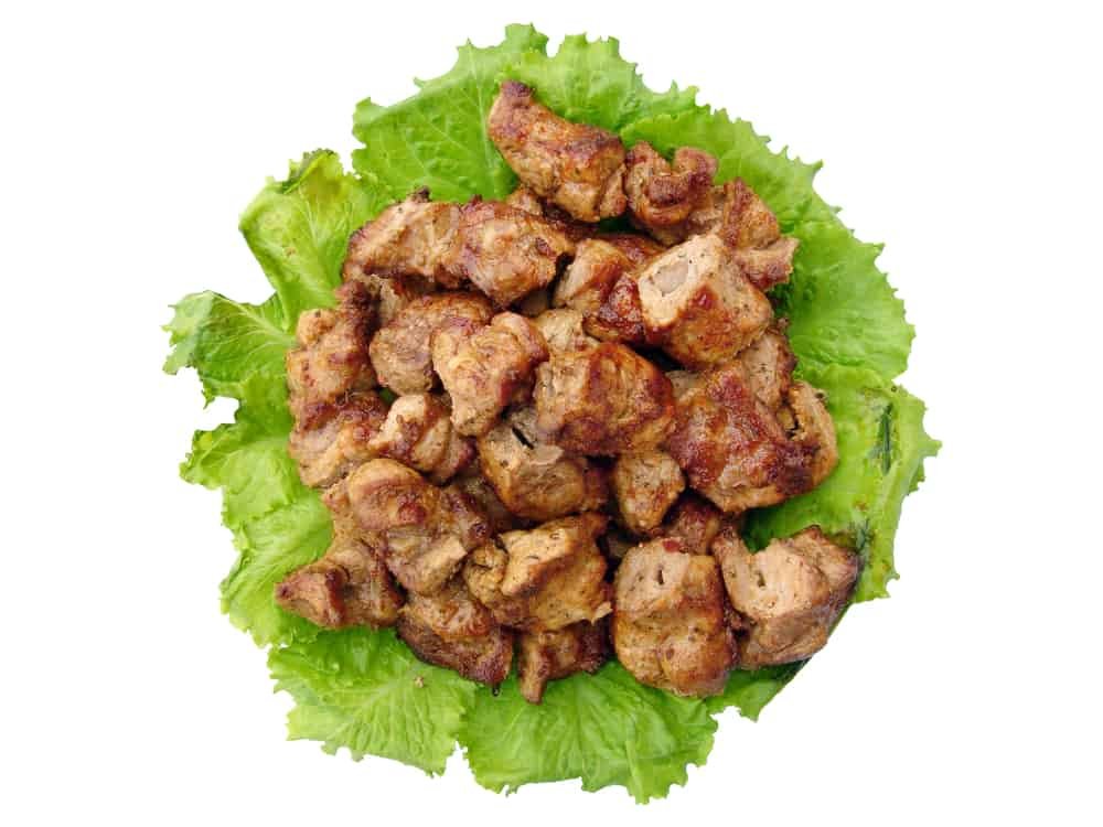 Pork, peach, and rice