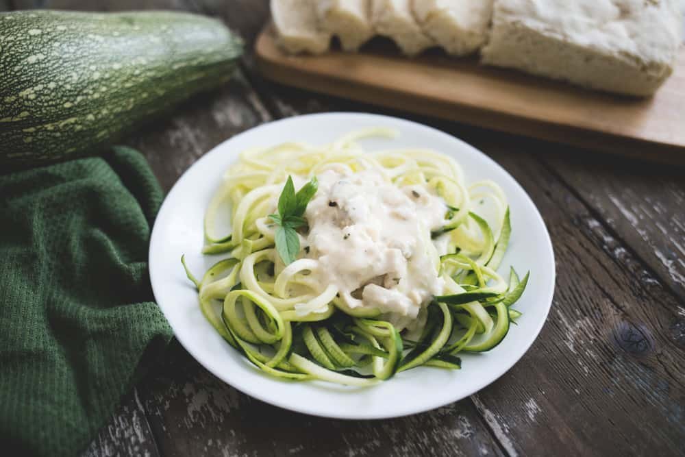Bacon zoodle Alfredo
